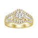 LADIES RING 1 CT ROUND/BAGUETTE DIAMOND 10K YELLOW GOLD