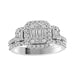 LADIES RING 1 1/4 CT ROUND/BAGUETTE DIAMOND 14K WHITE GOLD