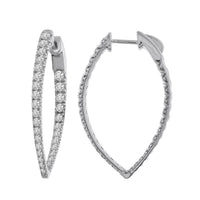 Thumbnail for LADIES HOOPS EARRING 2 CT ROUND DIAMOND 10KT WHITE GOLD