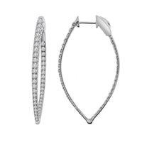 Thumbnail for LADIES HOOPS EARRING 3 CT ROUND DIAMOND 10KT WHITE GOLD