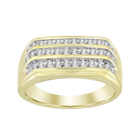 Thumbnail for MEN'S RING 1/2 CT ROUND DIAMOND 10K YELLOW GOLD
