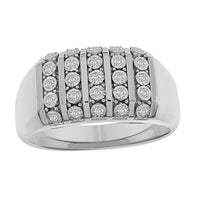 Thumbnail for MEN'S RING 1/4 CT ROUND DIAMOND 10K WHITE GOLD