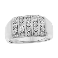 Thumbnail for MEN'S RING 1/2 CT ROUND DIAMOND 10K WHITE GOLD