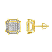 Thumbnail for MEN'S EARRINGS 1/4 CT ROUND DIAMOND 10K YELLOW GOLD