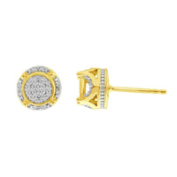 Thumbnail for MEN'S EARRINGS  1/6 CT ROUND DIAMOND 10K YELLOW GOLD
