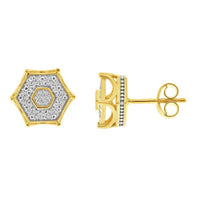 Thumbnail for MEN'S EARRINGS  1/6 CT ROUND DIAMOND 10K YELLOW GOLD