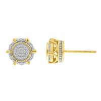 Thumbnail for MEN'S EARRINGS  1/6 CT ROUND DIAMOND 10K YELLOW GOLD
