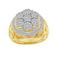 Thumbnail for MEN'S RING 1 CT ROUND DIAMOND 10K YELLOW GOLD