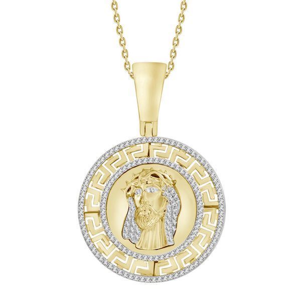 MEN'S CHARM 1/2 CT ROUND DIAMOND 10K YELLOW GOLD