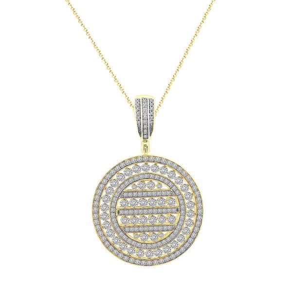MEN'S CHARM  1 1/2 CT ROUND DIAMOND 10KT YELLOW GOLD