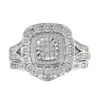 Thumbnail for LADIES BRIDAL RING SET 1/3 CT ROUND DIAMOND 10KT WHITE GOLD