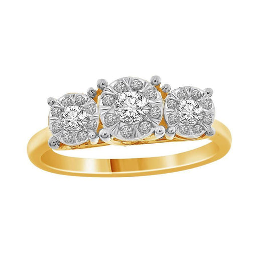 LADIES RING 1/3 CT ROUND DIAMOND 10K YELLOW GOLD