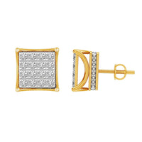 Thumbnail for MEN'S EARRINGS 1 CT ROUND DIAMOND 10KT YELLOW GOLD