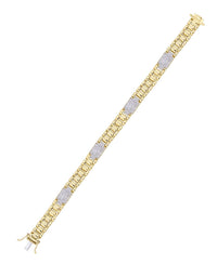 Thumbnail for LADIES BRACELET 1 CT ROUND DIAMOND SILVER YELLOW GOLD PLATED
