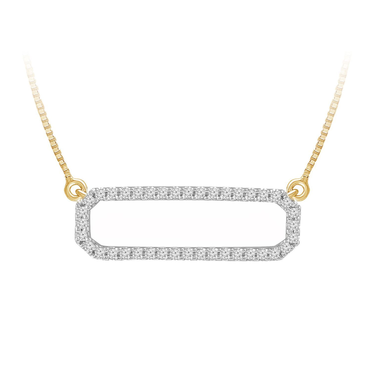 LADIES NECKLACE  1/6 CT ROUND DIAMOND 10K YELLOW GOLD