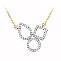 Thumbnail for LADIES NECKLACE  1/5 CT ROUND DIAMOND 10K YELLOW GOLD