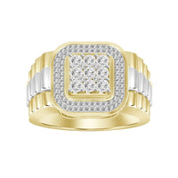 Thumbnail for MEN'S RING 1/4 CT ROUND DIAMOND 10K TT WHITE/YELLOW GOLD