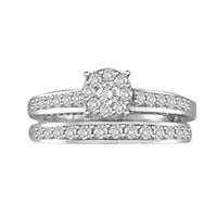 Thumbnail for LADIES BRIDAL RING SET 3/4 CT ROUND DIAMOND 14K WHITE GOLD