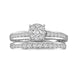 LADIES BRIDAL RING SET 3/4 CT ROUND DIAMOND 14K WHITE GOLD