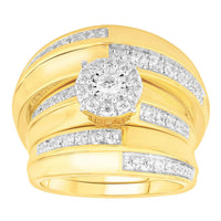 Thumbnail for LADIES TRIO SET 1  CT ROUND DIAMOND 10K YELLOW GOLD