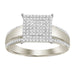 LADIES RING 1/3 CT ROUND DIAMOND 10KT WHITE GOLD