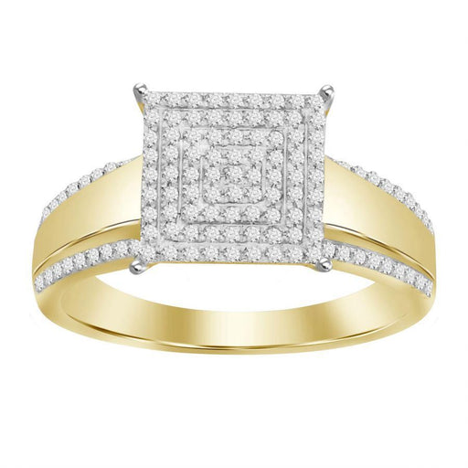 LADIES RING 1/3 CT ROUND DIAMOND 10K YELLOW GOLD