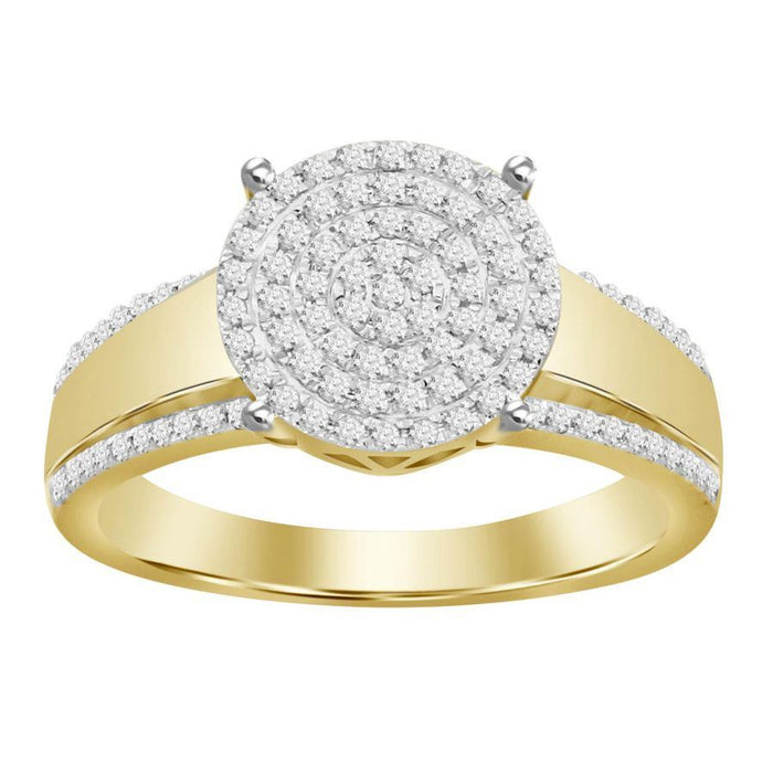 LADIES RING 1/4 CT ROUND DIAMOND 10K YELLOW GOLD