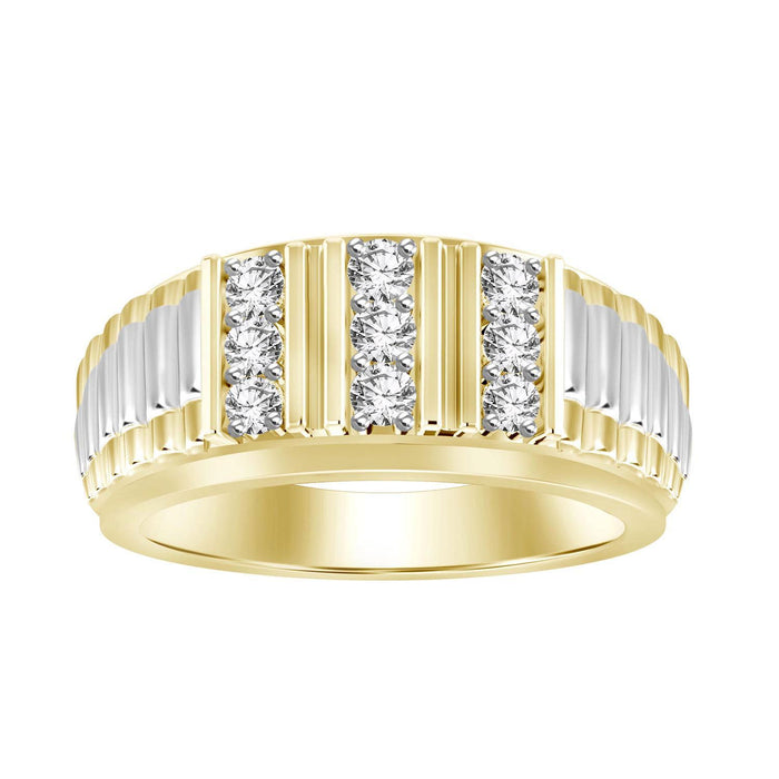 MEN'S RING 1/3 CT ROUND DIAMOND 10K YELLOW GOLD