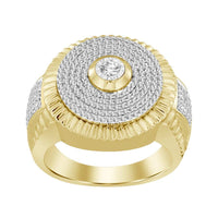 Thumbnail for MEN'S RING 3/4 CT ROUND DIAMOND 10K YELLOW GOLD