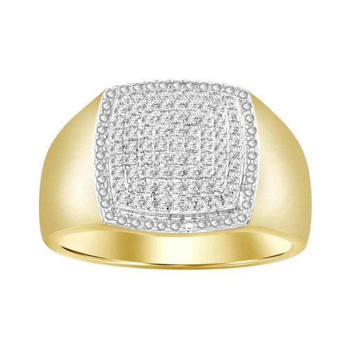 MEN'S RING 1/4 CT ROUND DIAMOND 10K YELLOW GOLD