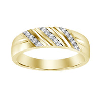 Thumbnail for MEN'S BAND 0.03 CT ROUND DIAMOND 10K YELLOW GOLD