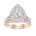 LADIES BRIDAL RING SET 1 CT ROUND DIAMOND 14K ROSE GOLD