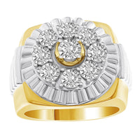 Thumbnail for MEN'S RING 1 CT ROUND DIAMOND 10K YELLOW GOLD