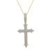 MEN'S CROSS 1 CT ROUND DIAMOND 10K YELLOW GOLD