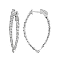 Thumbnail for LADIES HOOPS 2 CT ROUND DIAMOND 14K WHITE GOLD