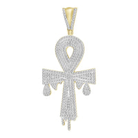 Thumbnail for MEN'S CROSS 3/4 CT ROUND DIAMOND 10K YELLOW GOLD