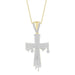 MEN'S CROSS 1 CT ROUND DIAMOND 10K YELLOW GOLD