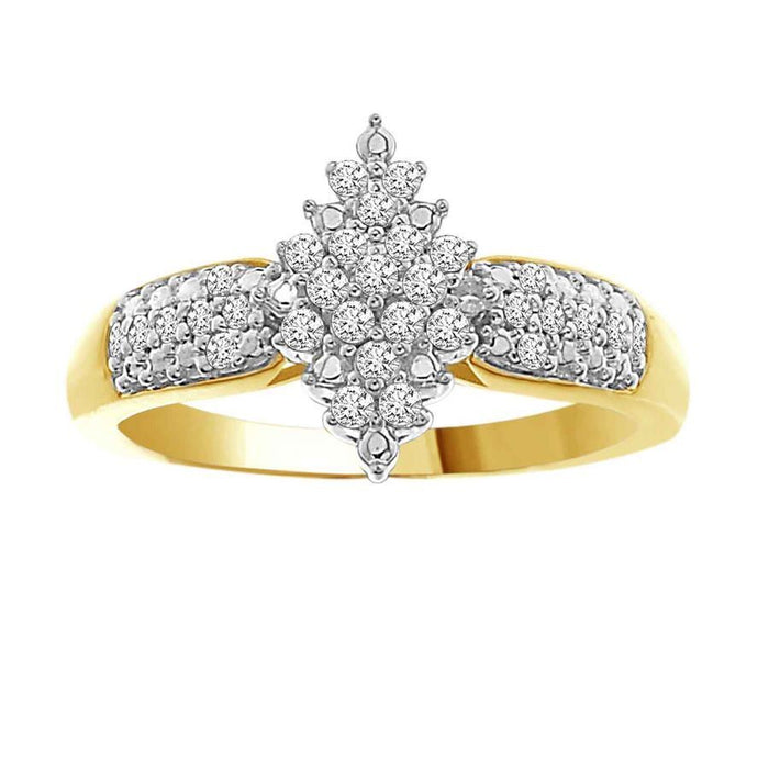 LADIES RING 1/5 CT ROUND DIAMOND 10K YELLOW GOLD