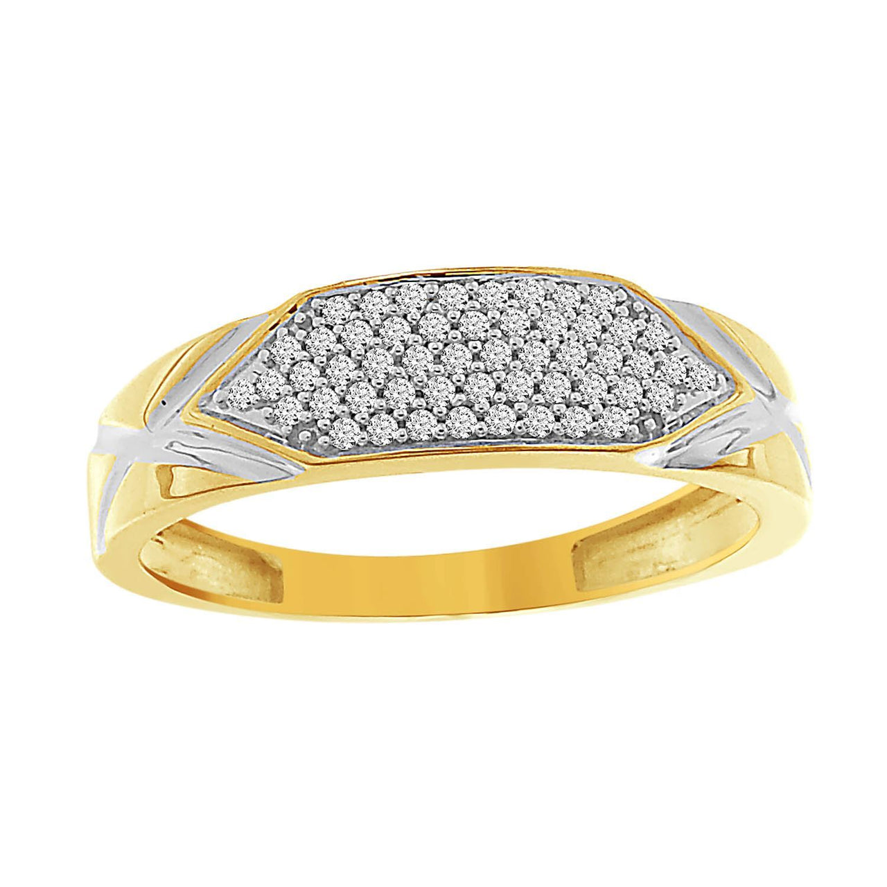 MEN'S BAND 1/5 CT ROUND DIAMOND 10K YELLOW GOLD