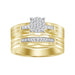 LADIES BRIDAL RING SET 1/20 CT ROUND DIAMOND 10K YELLOW GOLD