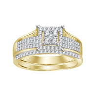 Thumbnail for LADIES BRIDAL RING SET 1/3 CT ROUND DIAMOND 10K YELLOW GOLD