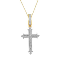 Thumbnail for MEN'S CROSS 1/2 CT ROUND DIAMOND 10K YELLOW GOLD