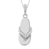 Thumbnail for LADIES PENDANT 0.01 CT ROUND DIAMOND 10K WHITE GOLD