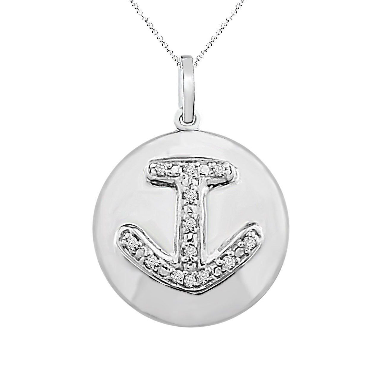 LADIES PENDANT 1/15 CT ROUND DIAMOND SILVER