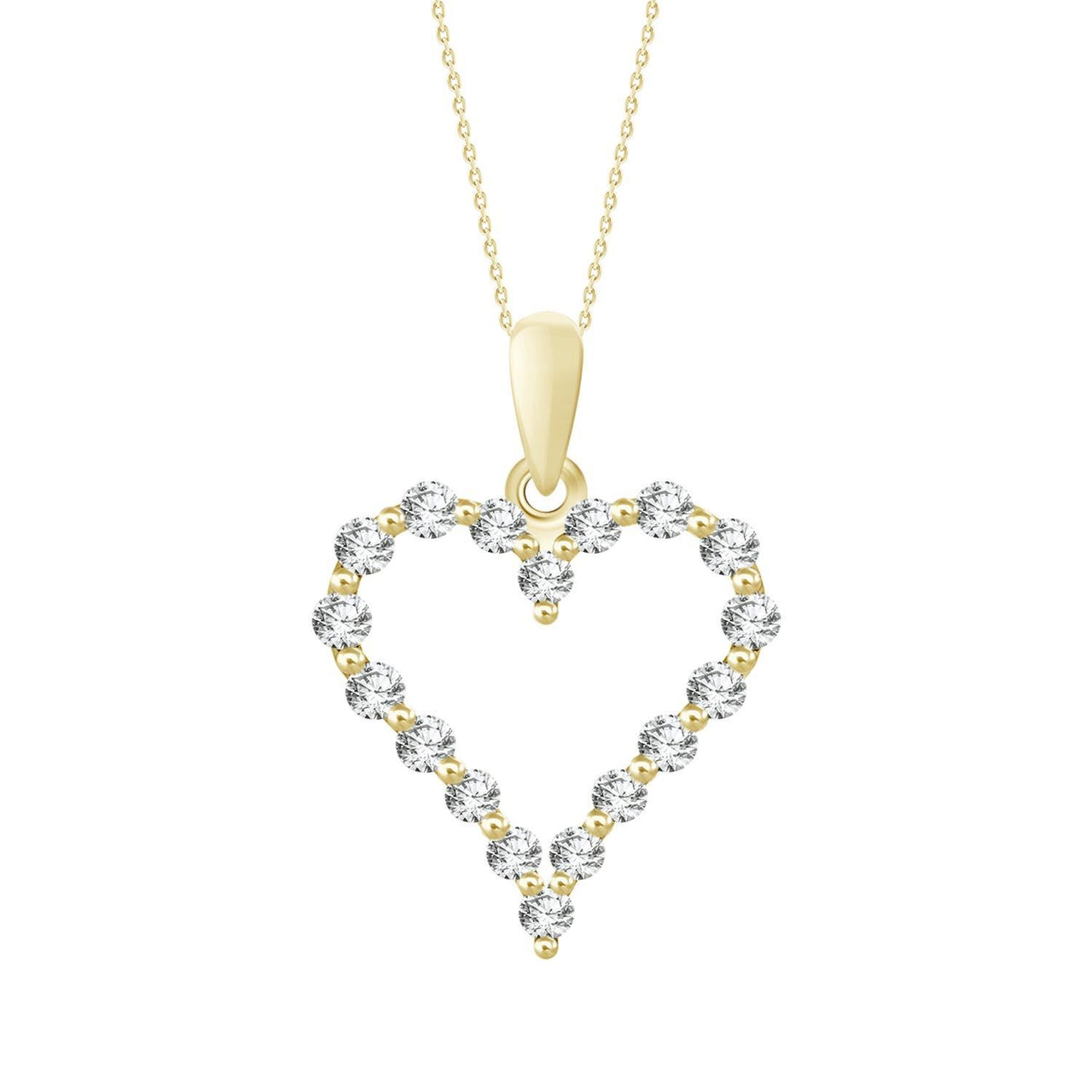 LADIES PENDANT 3/4 CT ROUND DIAMOND 10K YELLOW GOLD