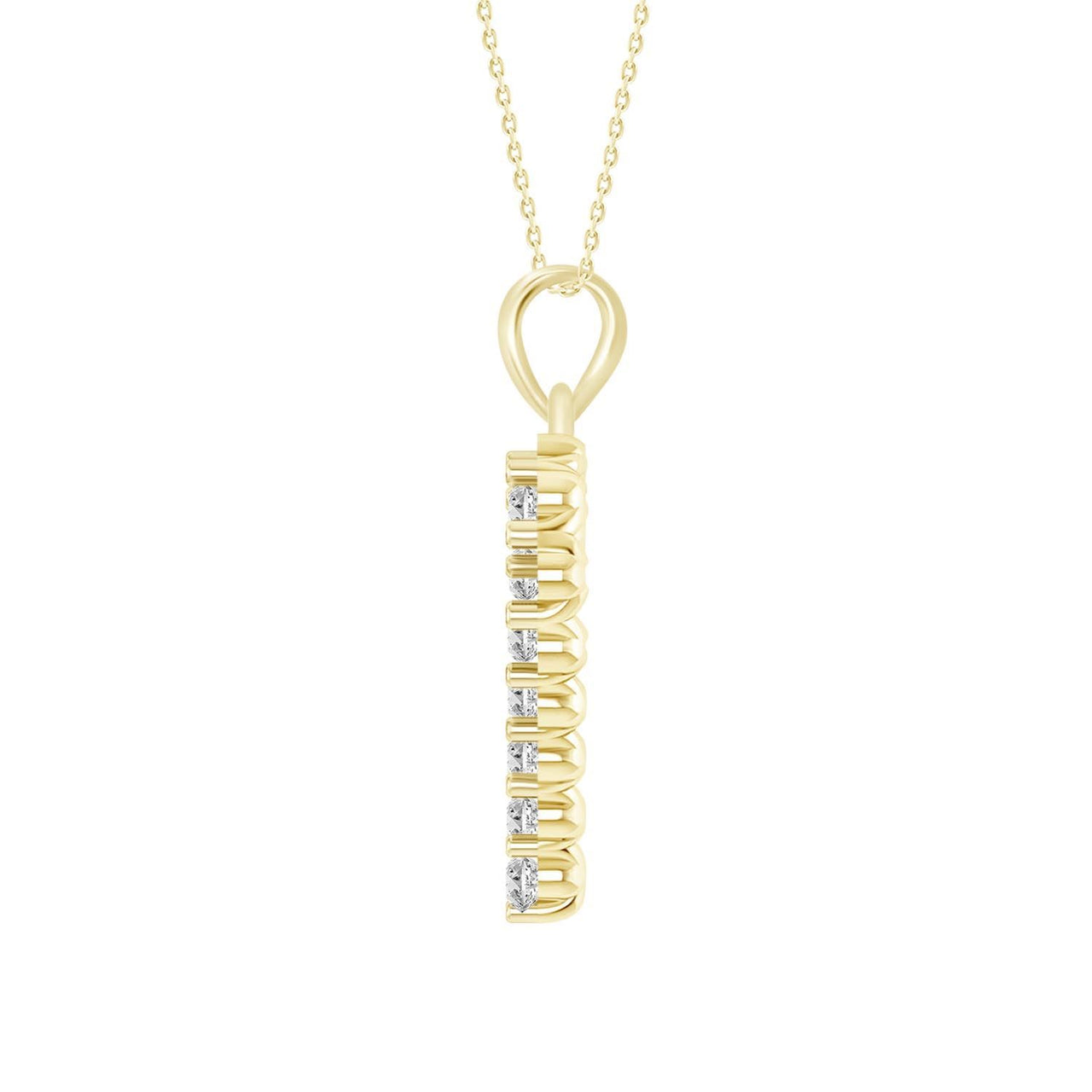 LADIES PENDANT 3/4 CT ROUND DIAMOND 10K YELLOW GOLD