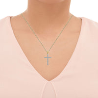 Thumbnail for LADIES CROSS PENDANT 1/4 CT ROUND DIAMOND 10K YELLOW GOLD