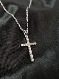 Thumbnail for LADIES CROSS PENDANT 1/2 CT ROUND DIAMOND 10K WHITE GOLD