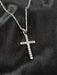 LADIES CROSS PENDANT 1/2 CT ROUND DIAMOND 10K WHITE GOLD