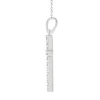 Thumbnail for LADIES CROSS PENDANT 1 CT ROUND DIAMOND 10K WHITE GOLD